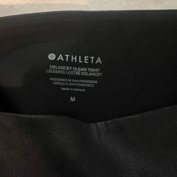 Athleta Delancey Gleam Tight Leggings Black High Rise Size Medium Shiny Shimmer - Picture 11 of 11